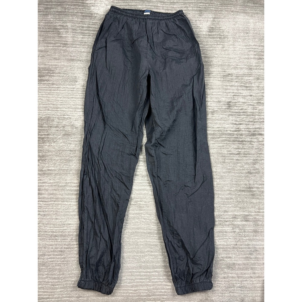 Soffe Track Pants Unisex M Gray Vintage Windbreaker Nylon Elastic Ankle Zip USA